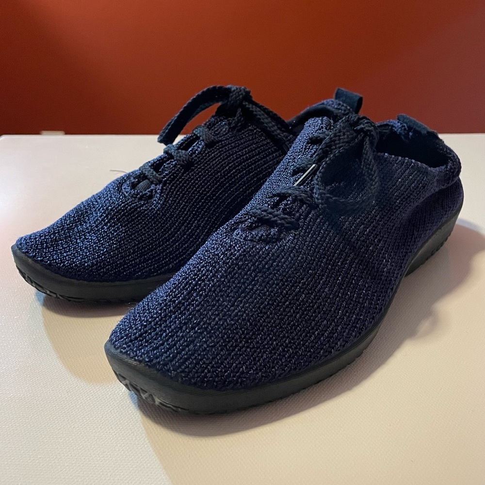 Arcopedico Women’s Blue Knitted Mesh Comfort Arch Support Lace Up Shoes